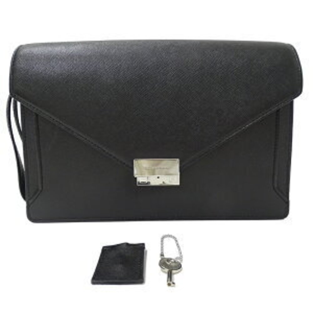 Burberry Clutch Bag Shoulder Leather Black Business - Picture 8 of 8